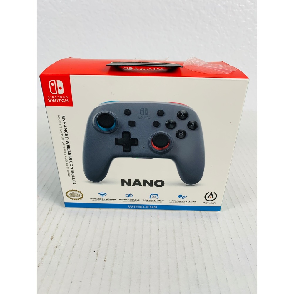 PowerA Nano Enhanced Wireless Controller Gray Neon Nintendo Switch Pro